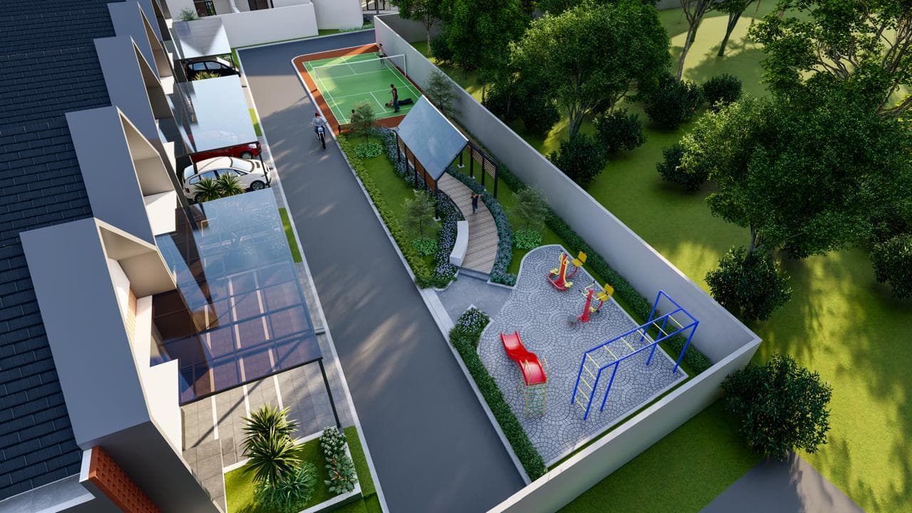 Taman bermain anak dilihat dari atas